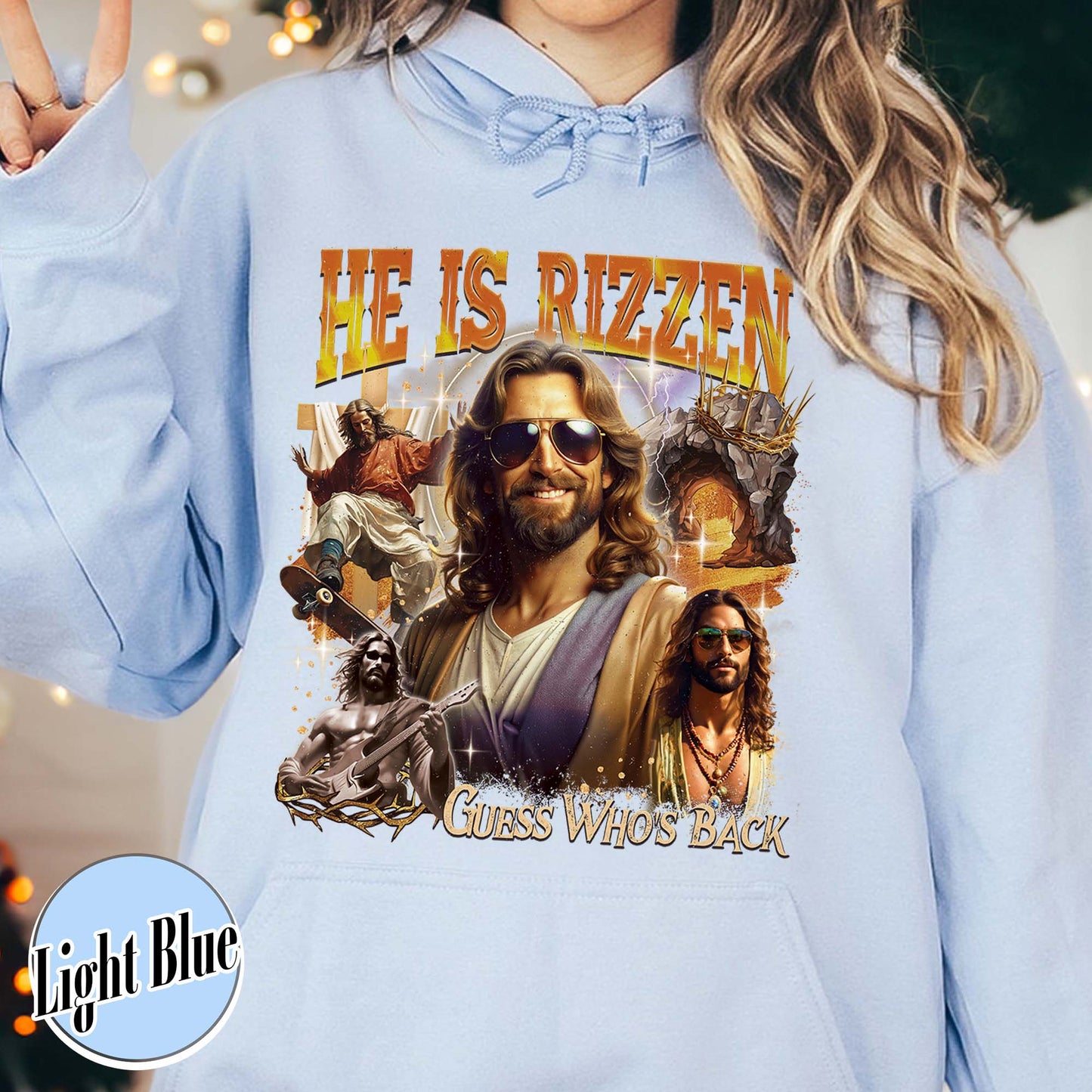 Easter Hoodie,Jesus Has Rizzen Vintage 90s Hoodie, Retro Graphic Hoodie, Funny Jesus Hoodie