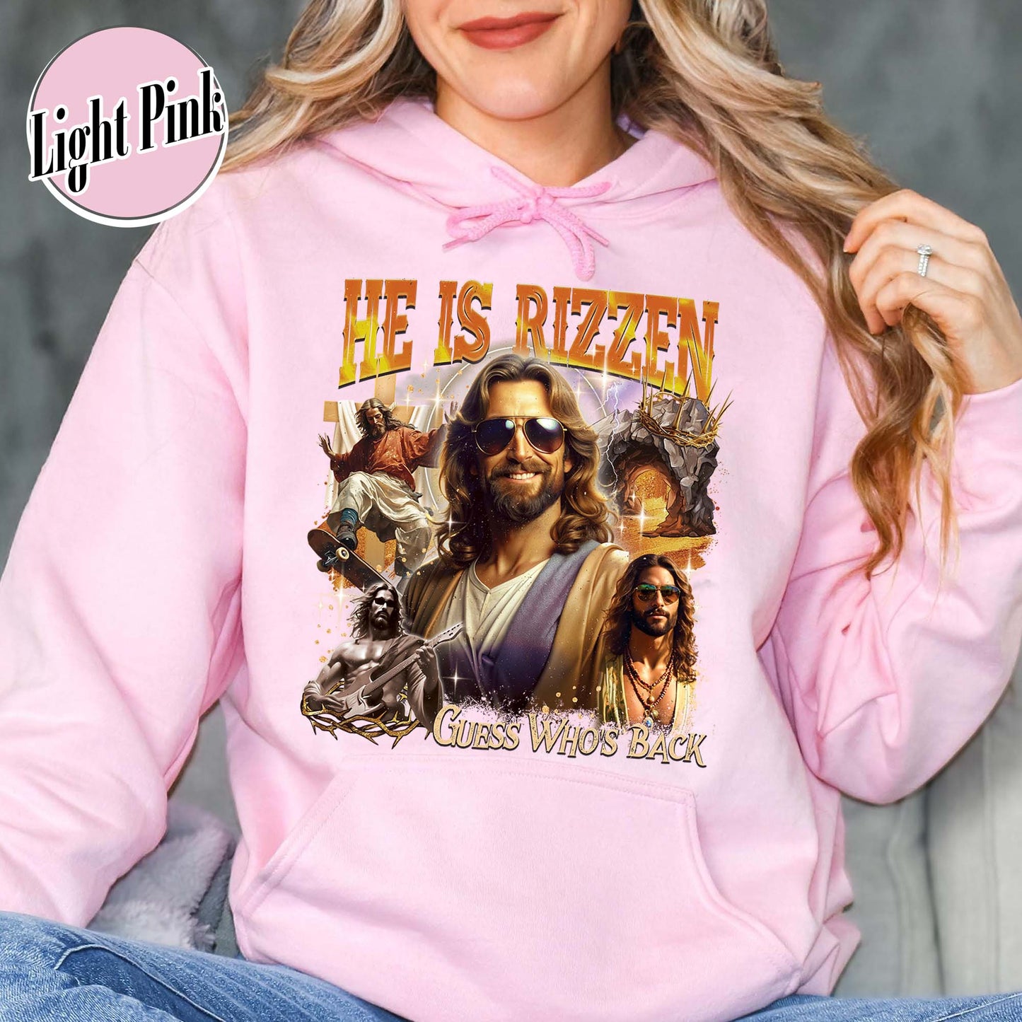 Easter Hoodie,Jesus Has Rizzen Vintage 90s Hoodie, Retro Graphic Hoodie, Funny Jesus Hoodie