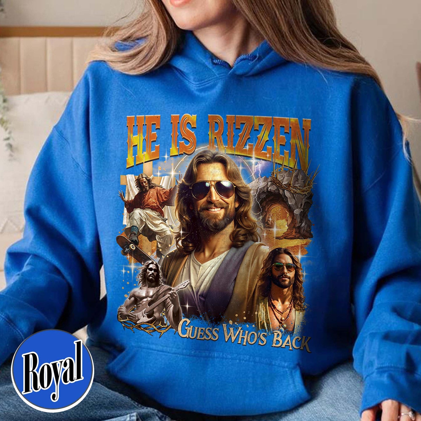 Easter Hoodie,Jesus Has Rizzen Vintage 90s Hoodie, Retro Graphic Hoodie, Funny Jesus Hoodie