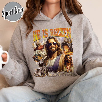Easter Hoodie,Jesus Has Rizzen Vintage 90s Hoodie, Retro Graphic Hoodie, Funny Jesus Hoodie