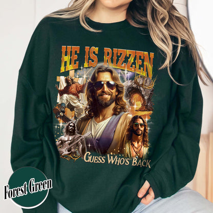 Easter Sweatshirt,Jesus Has Rizzen Vintage 90s Sweatshirt, Retro Graphic Sweatshirt, Funny Jesus Sweatshirts
