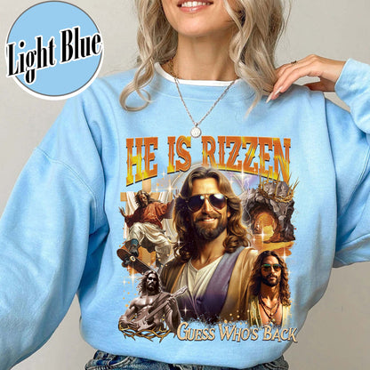 Easter Sweatshirt,Jesus Has Rizzen Vintage 90s Sweatshirt, Retro Graphic Sweatshirt, Funny Jesus Sweatshirts