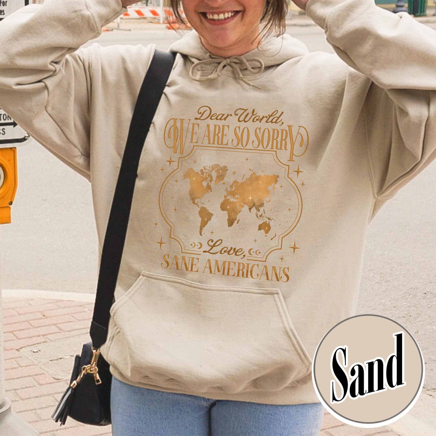 FDT Hoodie,Dear World We Are So Sorry, Love, Sane Americans Hoodie, Resistance Hoodie. Anti-MAGA Hoodie