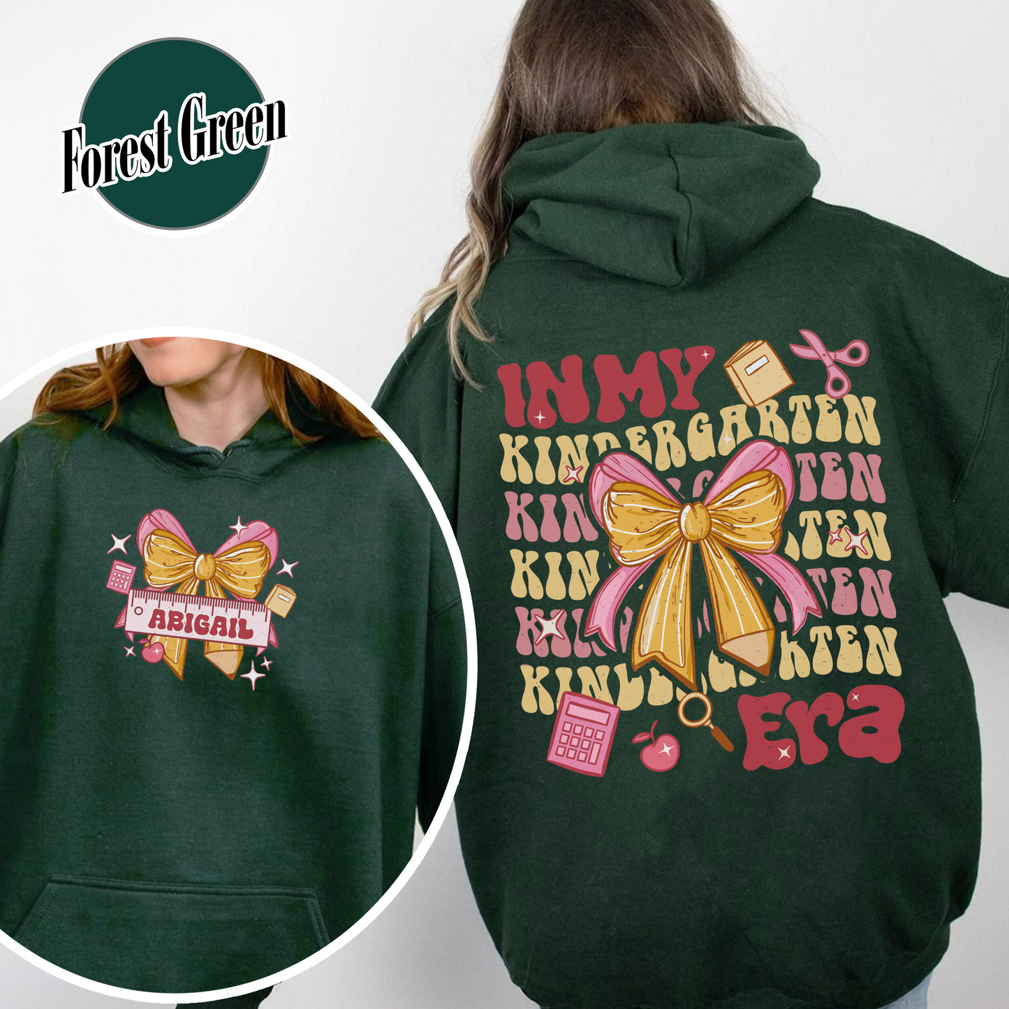 Back to School Hoodie, in My Kindergarten Era Hoodie, Custom Name Kinder Hoodie