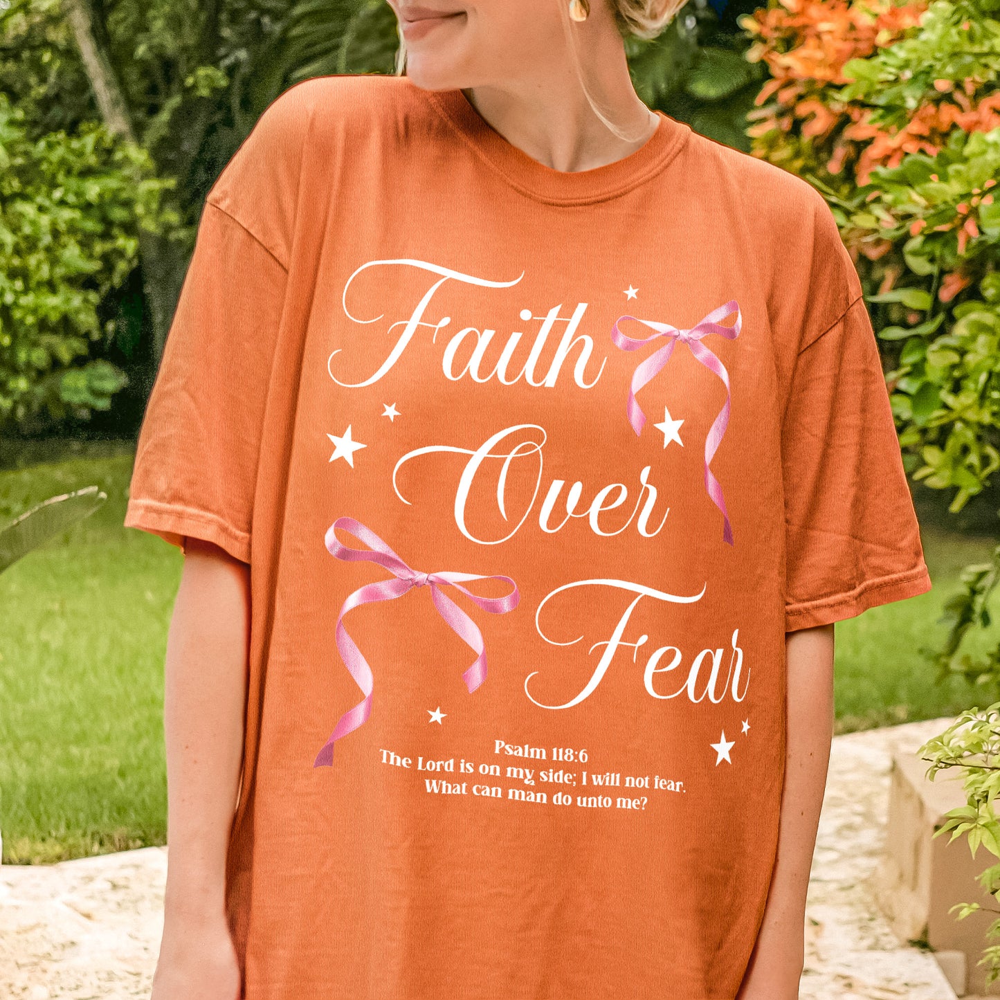 Faith Over Fear: Christian Coquette, Faith Bow, Inspirational Christian, Religious Gift for Women Tshirt