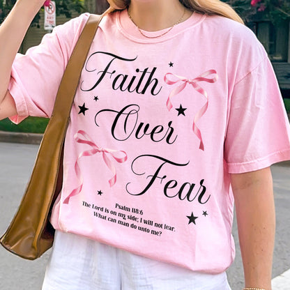 Faith Over Fear: Christian Coquette, Faith Bow, Inspirational Christian, Religious Gift for Women Tshirt