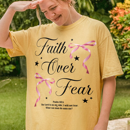 Faith Over Fear: Christian Coquette, Faith Bow, Inspirational Christian, Religious Gift for Women Tshirt