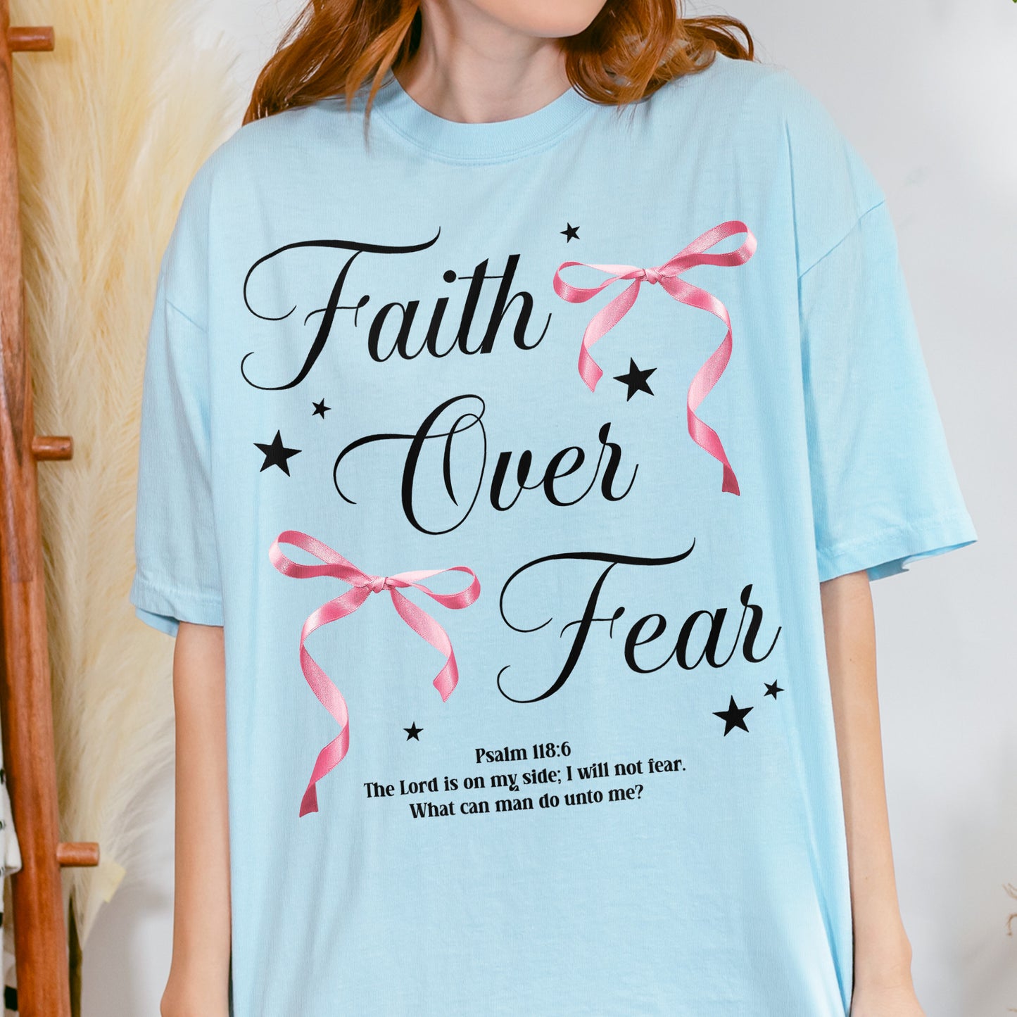 Faith Over Fear: Christian Coquette, Faith Bow, Inspirational Christian, Religious Gift for Women Tshirt