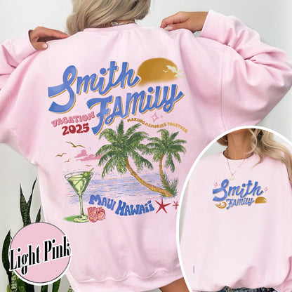 Family Sweatshirt, Custom Family Vacation 2025 Sweatshirt, Custom Family Beach Trip Sweatshirt