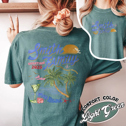 Family Comfort Color Shirt, Custom Family Vacation 2025 Shirt, Custom Family Beach Trip Shirt