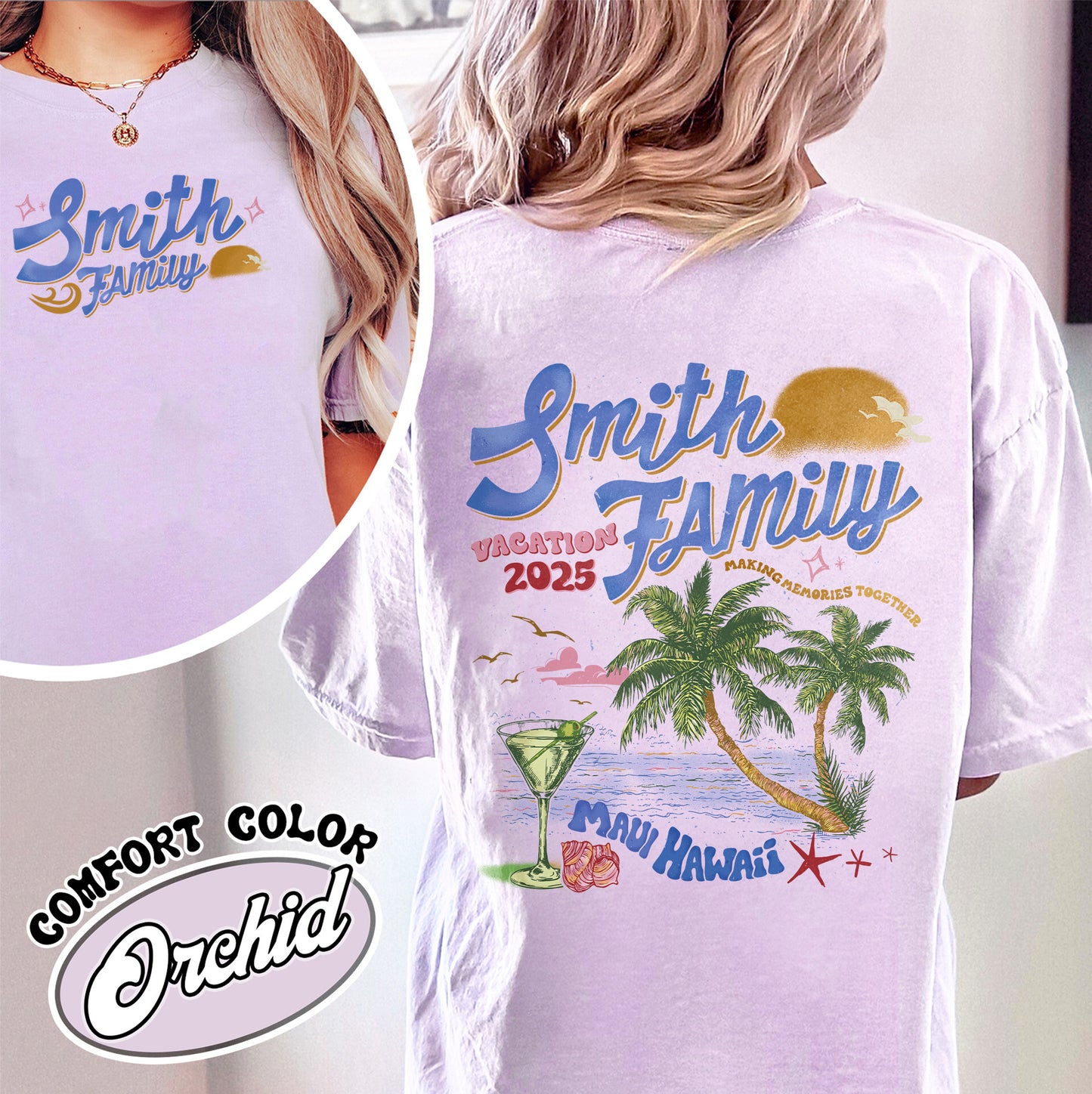 Family Comfort Color Shirt, Custom Family Vacation 2025 Shirt, Custom Family Beach Trip Shirt