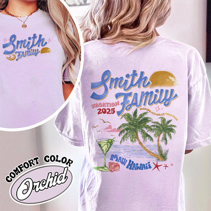 Family Comfort Color Shirt, Custom Family Vacation 2025 Shirt, Custom Family Beach Trip Shirt