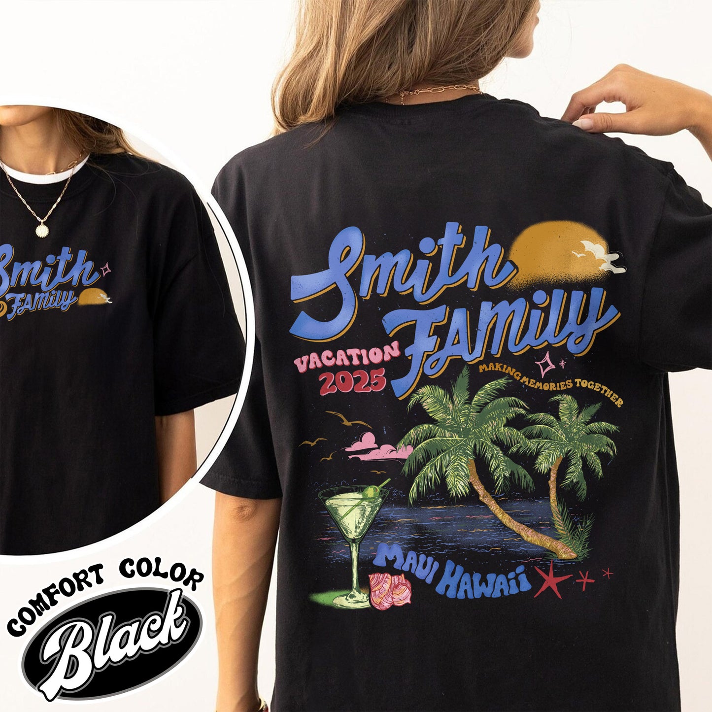Family Comfort Color Shirt, Custom Family Vacation 2025 Shirt, Custom Family Beach Trip Shirt