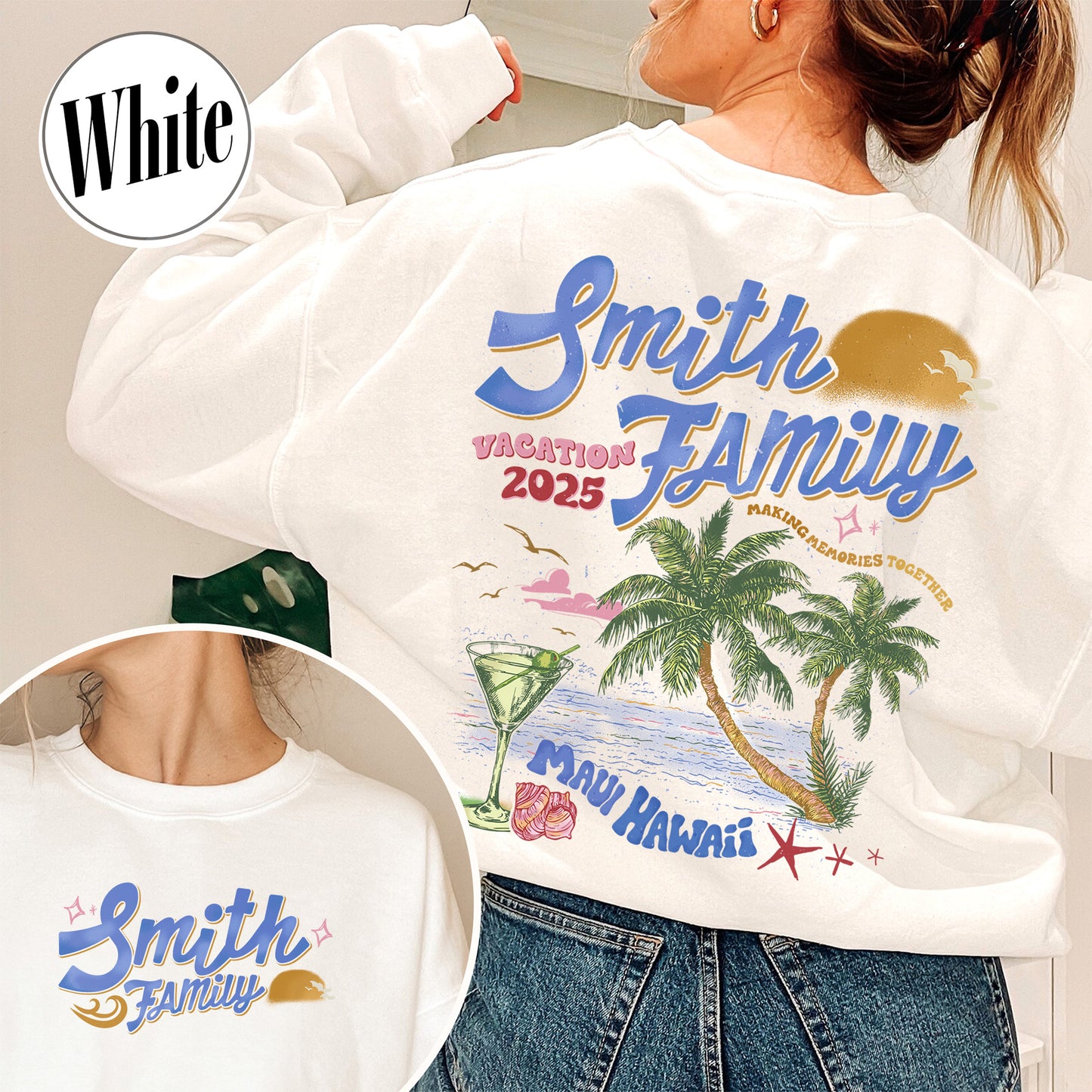 Family Sweatshirt, Custom Family Vacation 2025 Sweatshirt, Custom Family Beach Trip Sweatshirt