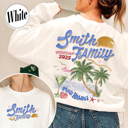 Family Sweatshirt, Custom Family Vacation 2025 Sweatshirt, Custom Family Beach Trip Sweatshirt