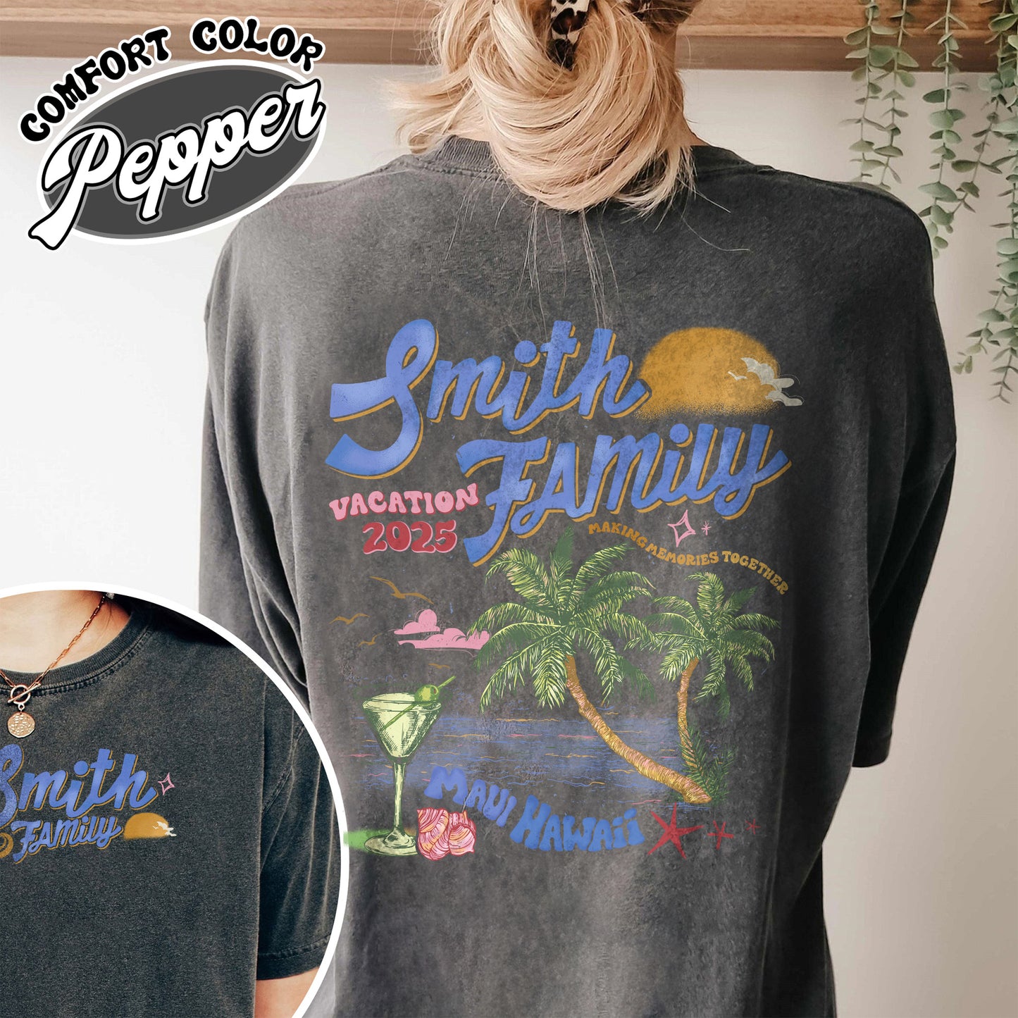 Family Comfort Color Shirt, Custom Family Vacation 2025 Shirt, Custom Family Beach Trip Shirt