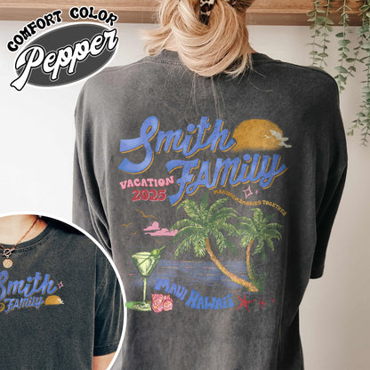 Family Comfort Color Shirt, Custom Family Vacation 2025 Shirt, Custom Family Beach Trip Shirt