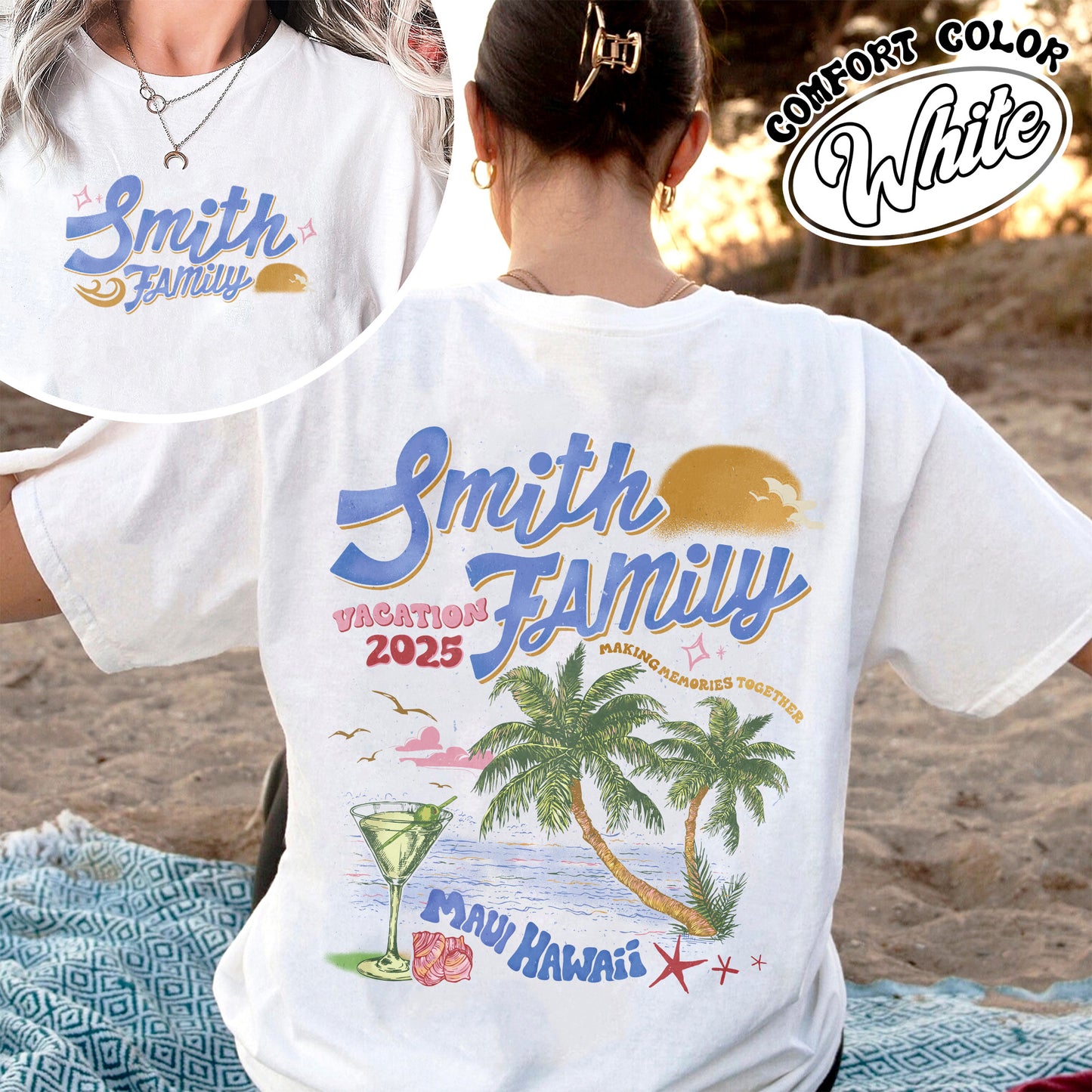Family Comfort Color Shirt, Custom Family Vacation 2025 Shirt, Custom Family Beach Trip Shirt
