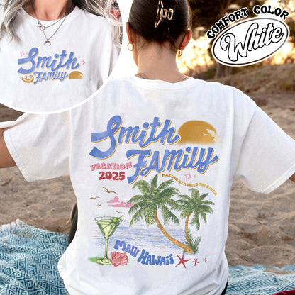 Family Comfort Color Shirt, Custom Family Vacation 2025 Shirt, Custom Family Beach Trip Shirt