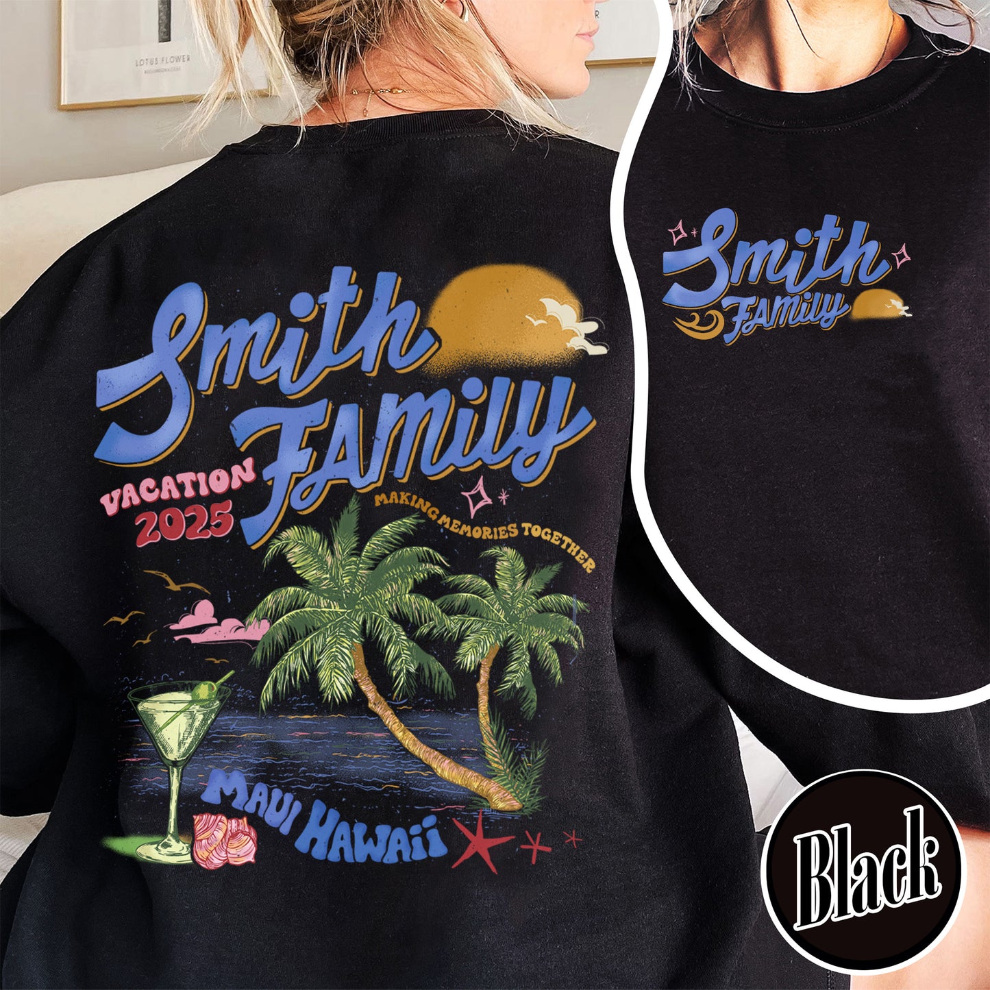 Family Sweatshirt, Custom Family Vacation 2025 Sweatshirt, Custom Family Beach Trip Sweatshirt