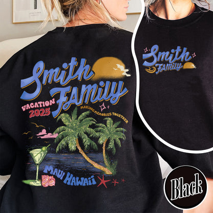 Family Sweatshirt, Custom Family Vacation 2025 Sweatshirt, Custom Family Beach Trip Sweatshirt