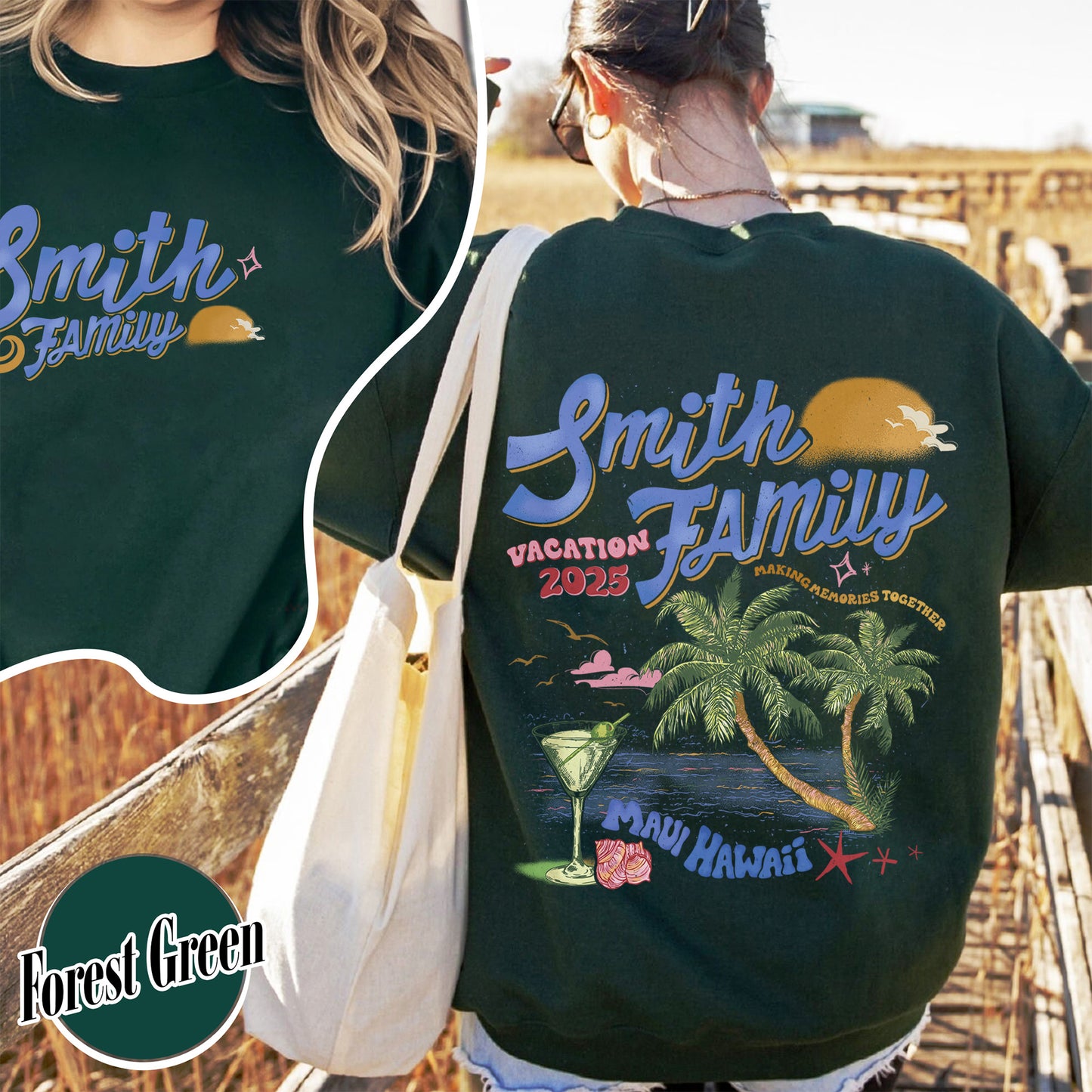 Family Sweatshirt, Custom Family Vacation 2025 Sweatshirt, Custom Family Beach Trip Sweatshirt