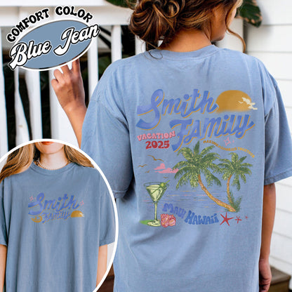 Family Comfort Color Shirt, Custom Family Vacation 2025 Shirt, Custom Family Beach Trip Shirt