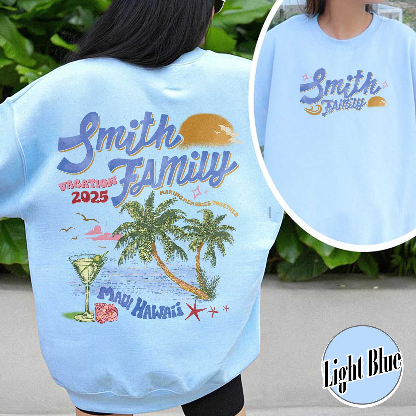 Family Sweatshirt, Custom Family Vacation 2025 Sweatshirt, Custom Family Beach Trip Sweatshirt