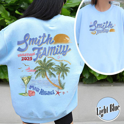 Family Sweatshirt, Custom Family Vacation 2025 Sweatshirt, Custom Family Beach Trip Sweatshirt