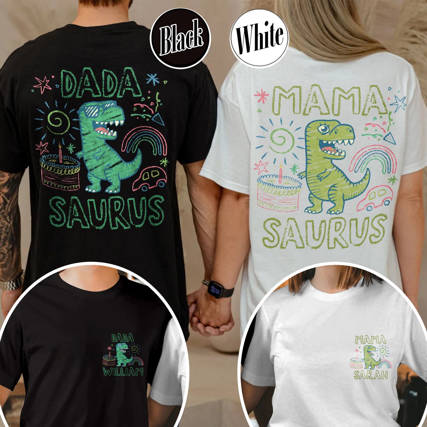 Family Sweatshirt, Custom Name MamaSaurus Dada Saurus Sweatshirt, Custom Birthday Boy Sweatshirt