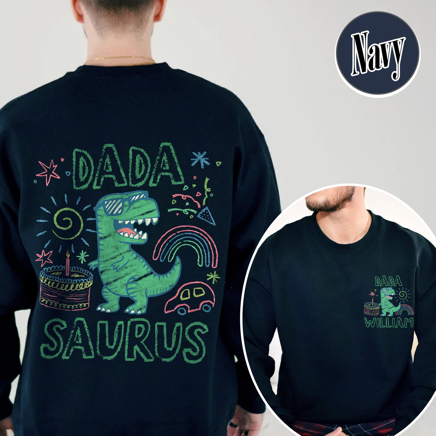 Family Sweatshirt, Custom Name MamaSaurus Dada Saurus Sweatshirt, Custom Birthday Boy Sweatshirt