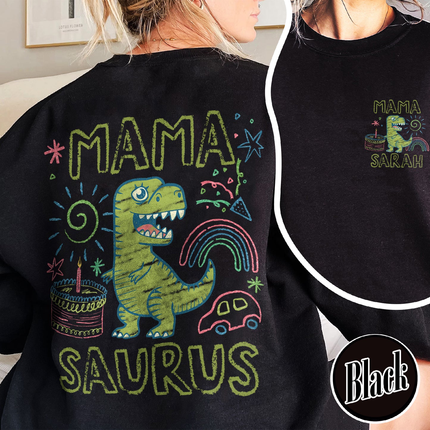 Family Sweatshirt, Custom Name MamaSaurus Dada Saurus Sweatshirt, Custom Birthday Boy Sweatshirt