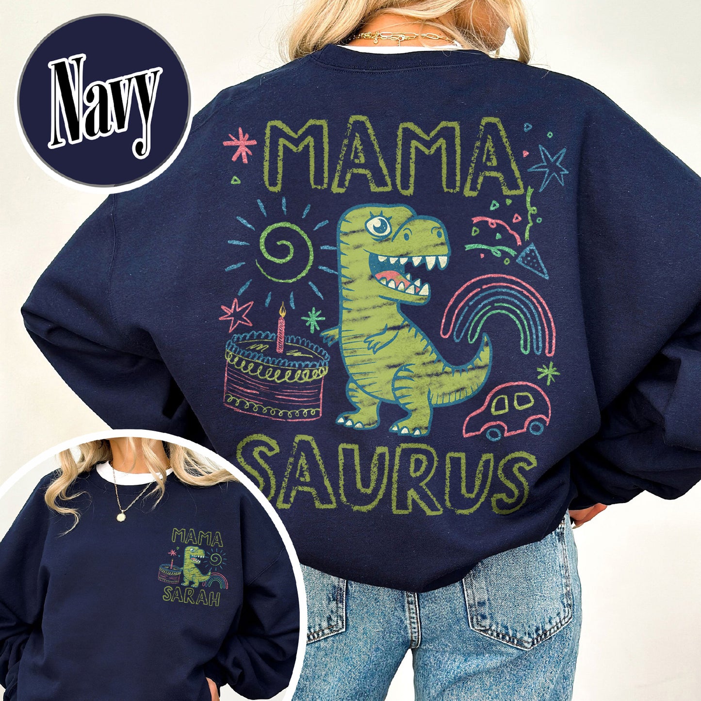 Family Sweatshirt, Custom Name MamaSaurus Dada Saurus Sweatshirt, Custom Birthday Boy Sweatshirt