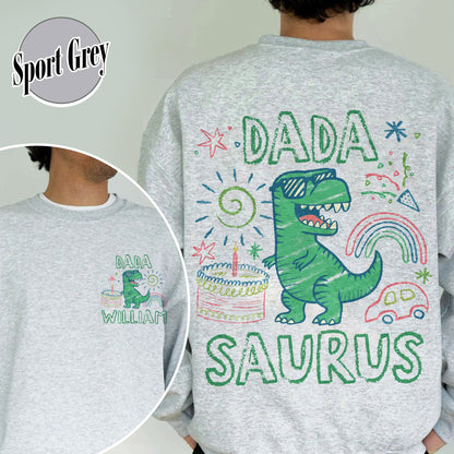 Family Sweatshirt, Custom Name MamaSaurus Dada Saurus Sweatshirt, Custom Birthday Boy Sweatshirt