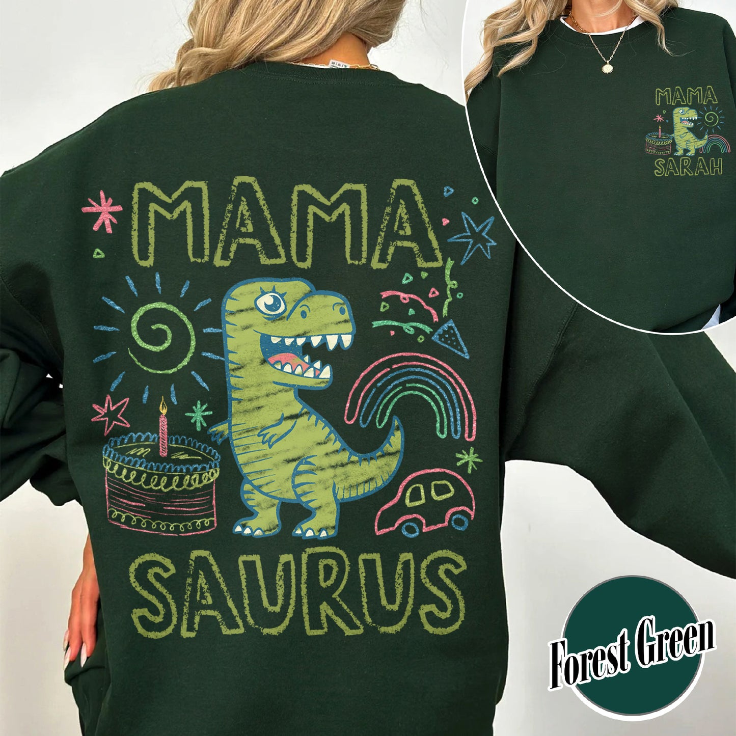 Family Sweatshirt, Custom Name MamaSaurus Dada Saurus Sweatshirt, Custom Birthday Boy Sweatshirt
