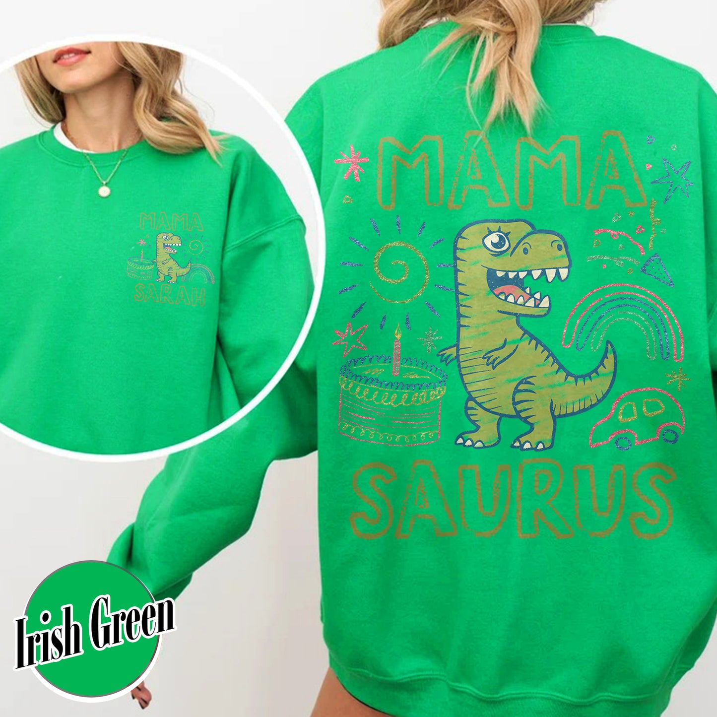 Family Sweatshirt, Custom Name MamaSaurus Dada Saurus Sweatshirt, Custom Birthday Boy Sweatshirt