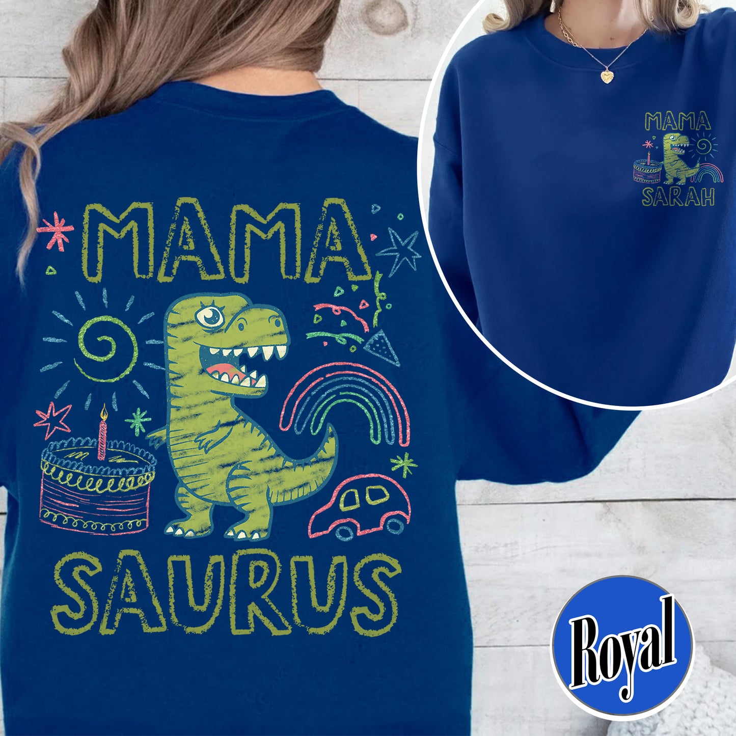 Family Sweatshirt, Custom Name MamaSaurus Dada Saurus Sweatshirt, Custom Birthday Boy Sweatshirt