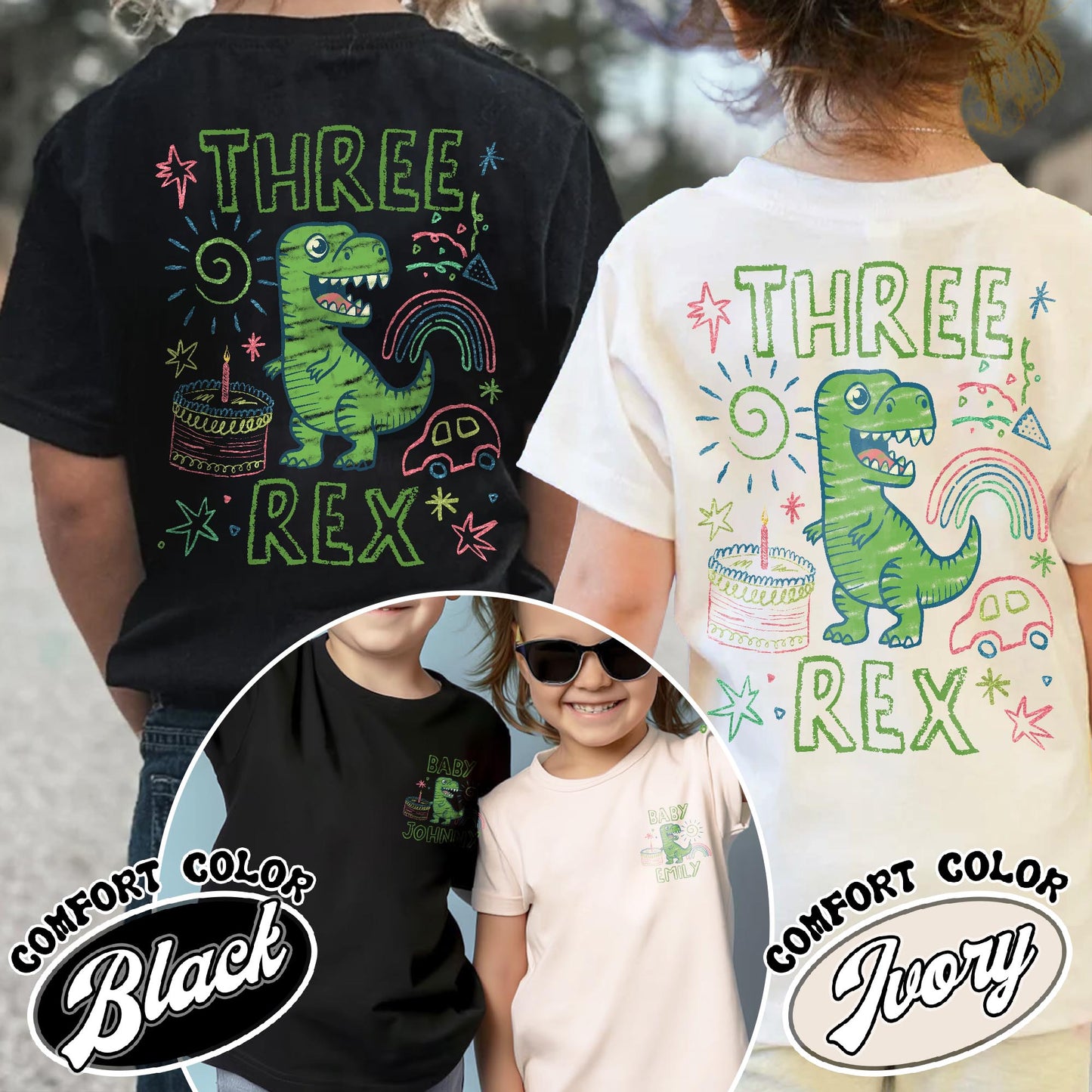 Family Comfort Color Shirt, Custom Name MamaSaurus Dada Saurus Shirt, Custom Birthday Boy Shirt