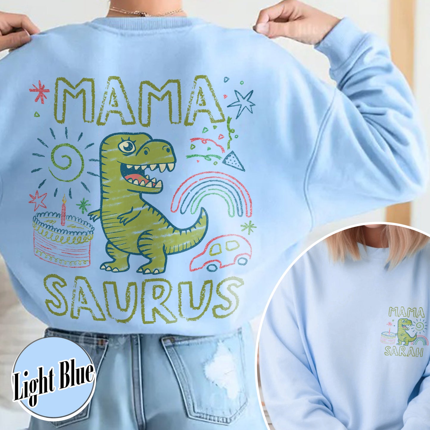Family Sweatshirt, Custom Name MamaSaurus Dada Saurus Sweatshirt, Custom Birthday Boy Sweatshirt