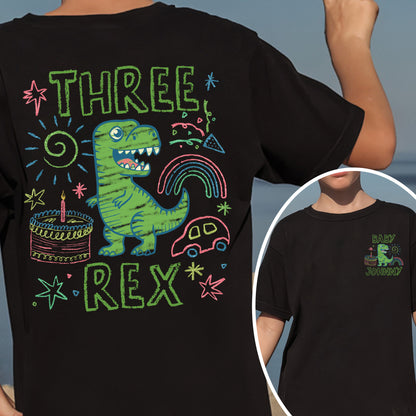 Family Comfort Color Youth Shirt, Custom Name MamaSaurus Dada Saurus Shirt, Custom Birthday Boy Shirt