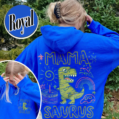 Family Hoodie, Custom Name MamaSaurus Dada Saurus Hoodie, Custom Birthday Boy Hoodie