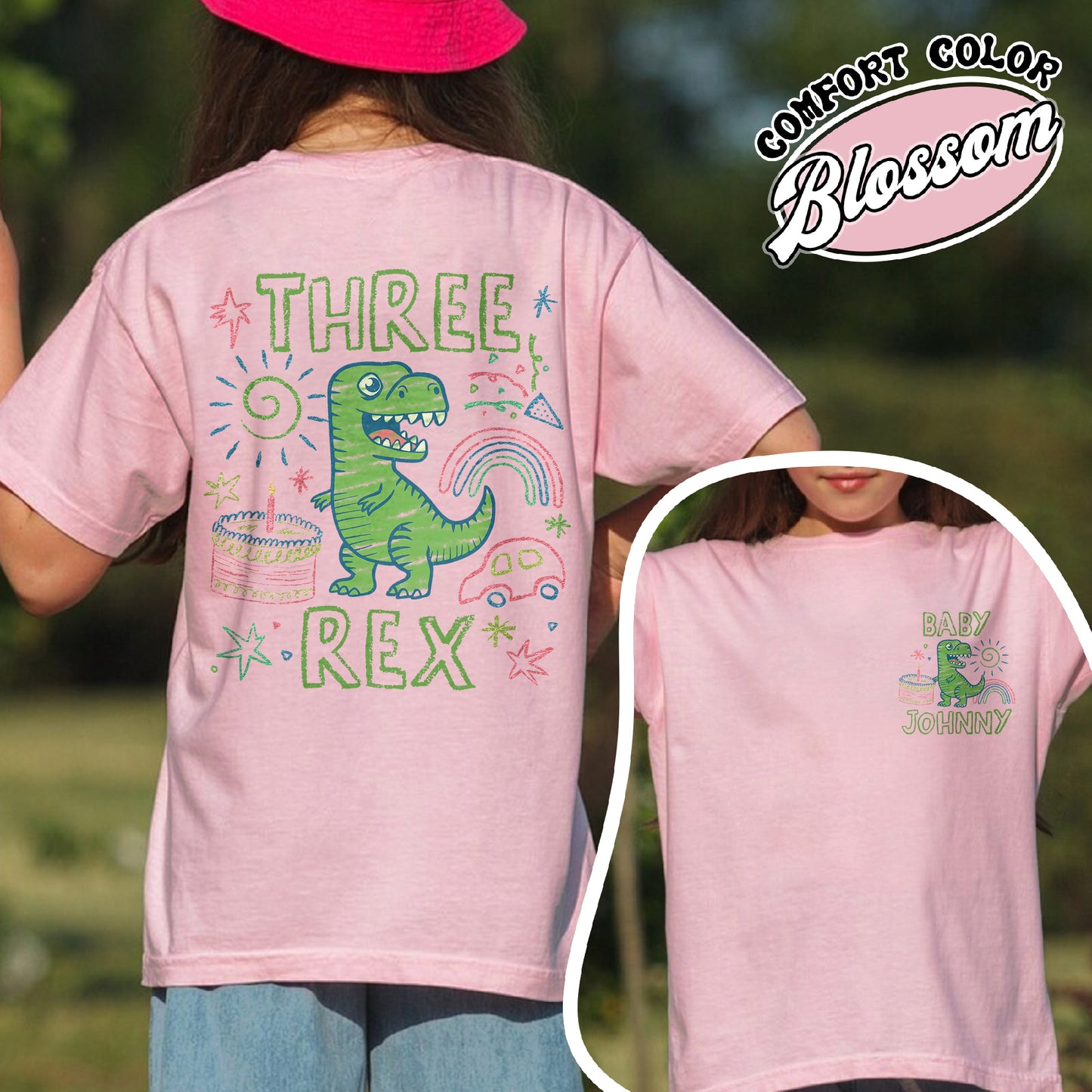 Family Comfort Color Youth Shirt, Custom Name MamaSaurus Dada Saurus Shirt, Custom Birthday Boy Shirt