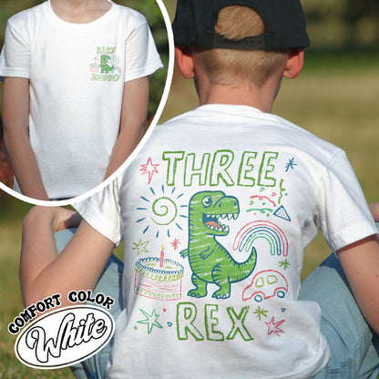 Family Comfort Color Shirt, Custom Name MamaSaurus Dada Saurus Shirt, Custom Birthday Boy Shirt