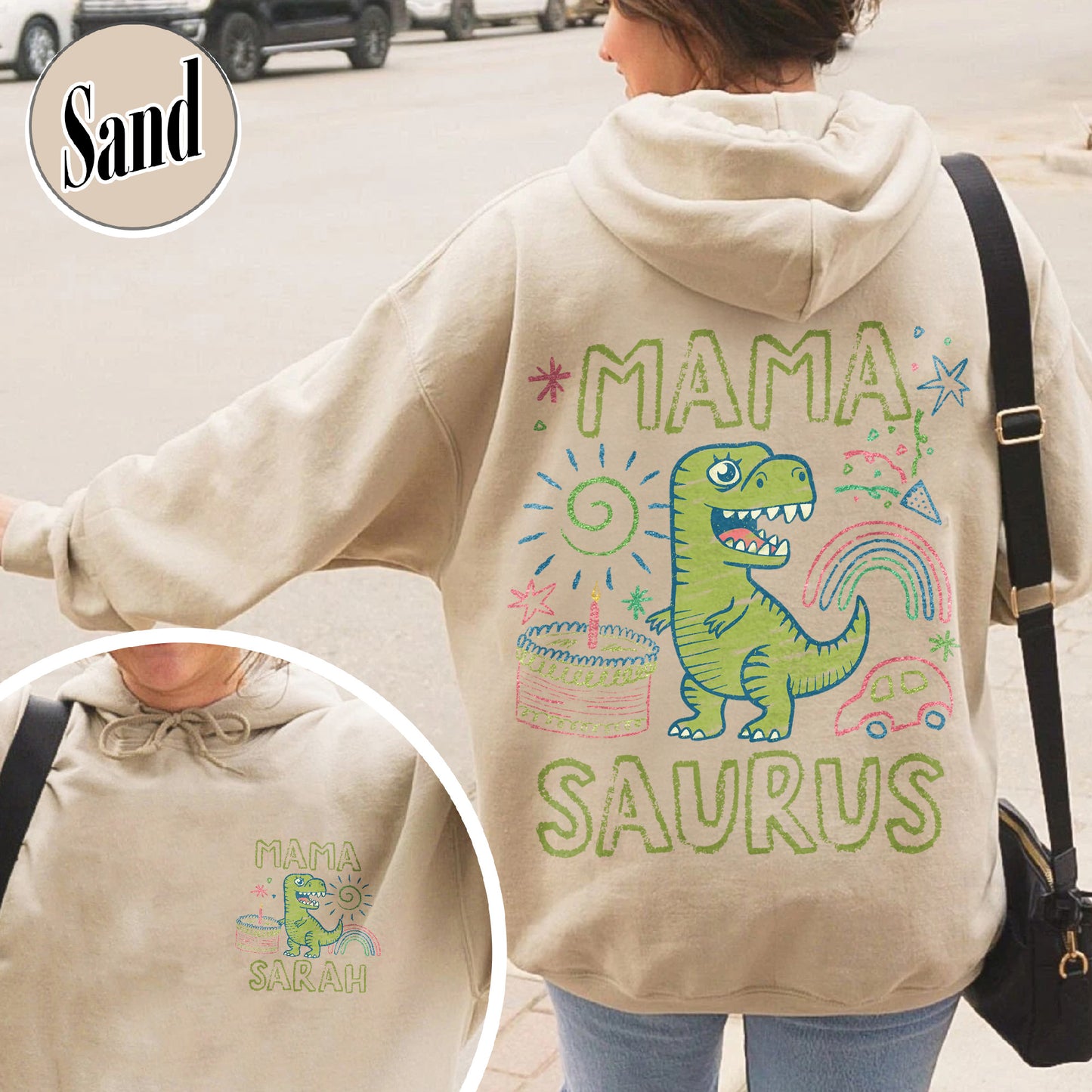 Family Hoodie, Custom Name MamaSaurus Dada Saurus Hoodie, Custom Birthday Boy Hoodie