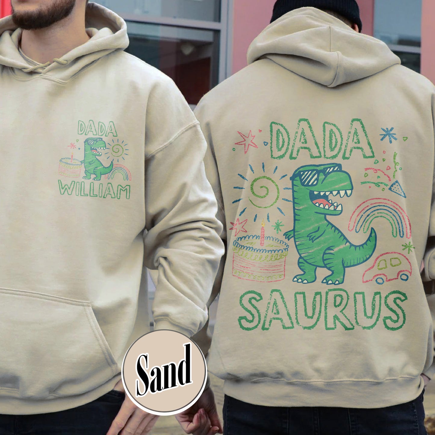 Family Hoodie, Custom Name MamaSaurus Dada Saurus Hoodie, Custom Birthday Boy Hoodie