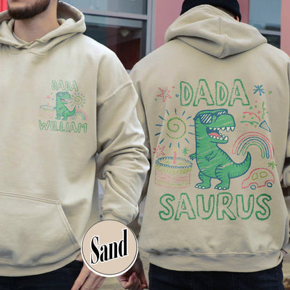 Family Hoodie, Custom Name MamaSaurus Dada Saurus Hoodie, Custom Birthday Boy Hoodie