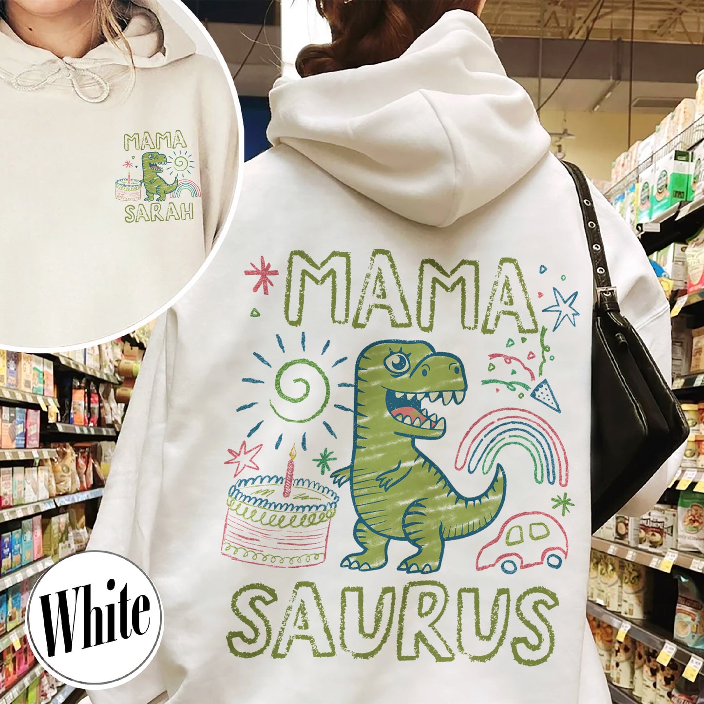Family Hoodie, Custom Name MamaSaurus Dada Saurus Hoodie, Custom Birthday Boy Hoodie