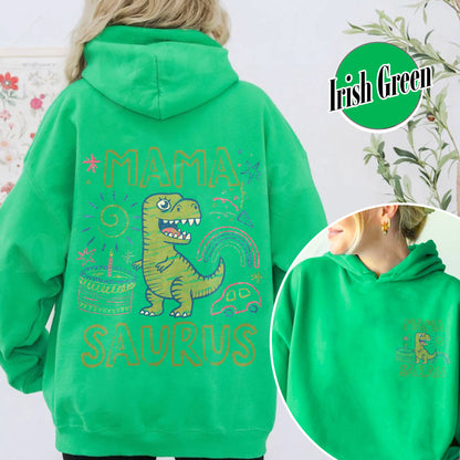 Family Hoodie, Custom Name MamaSaurus Dada Saurus Hoodie, Custom Birthday Boy Hoodie