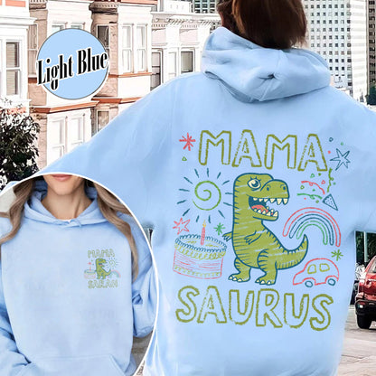 Family Hoodie, Custom Name MamaSaurus Dada Saurus Hoodie, Custom Birthday Boy Hoodie