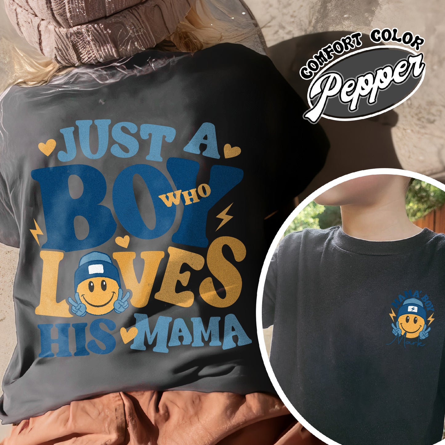 Family Comfort Color Youth T-Shirt, Happy Mother’s Day Mommy and Me Youth T-Shirt, Custom Matching Mother Son Youth T-Shirt